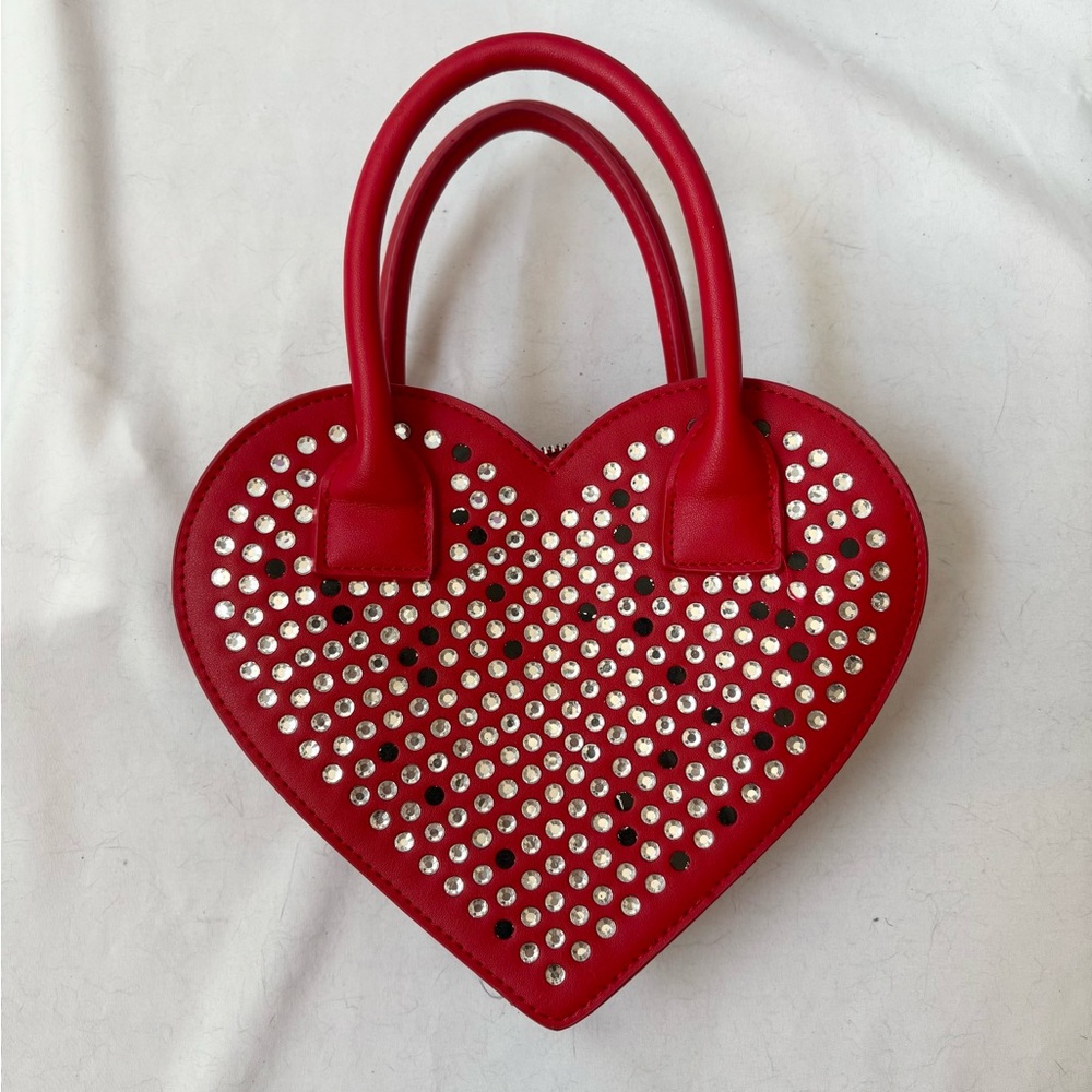 Betsey Johnson Red Rhinestone Heart Bag